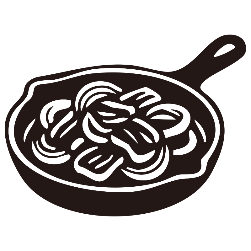 お料理を描いたシンプルなモノク