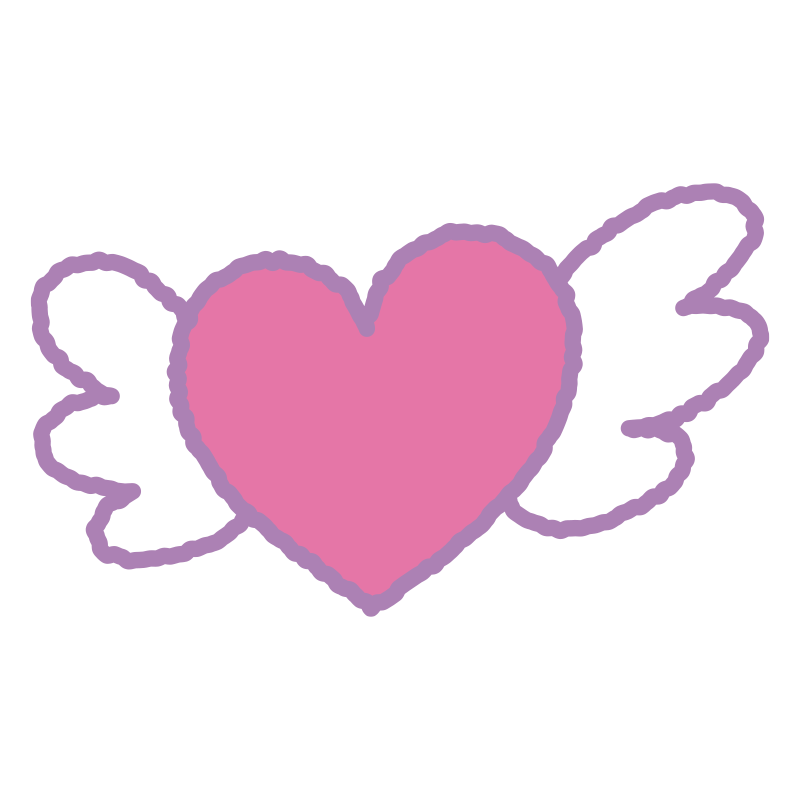 ハートを描いた、手書き風の温か