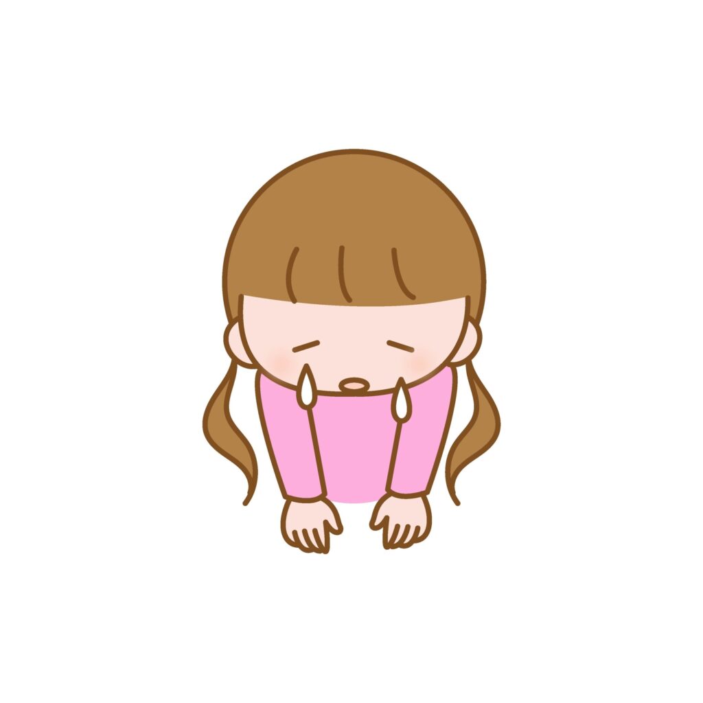 人物の表情イラストです。 落ち