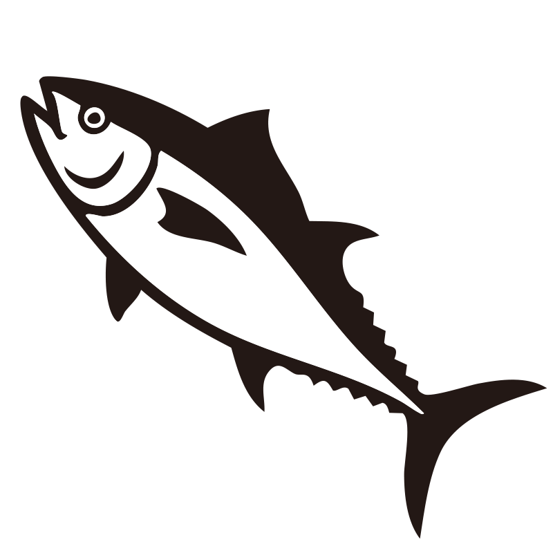 まぐろを描いたシンプルなモノク