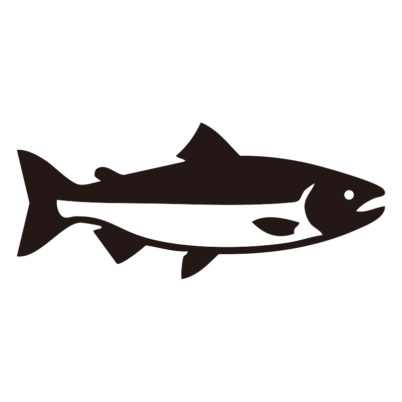 さかなを描いたシンプルなモノク