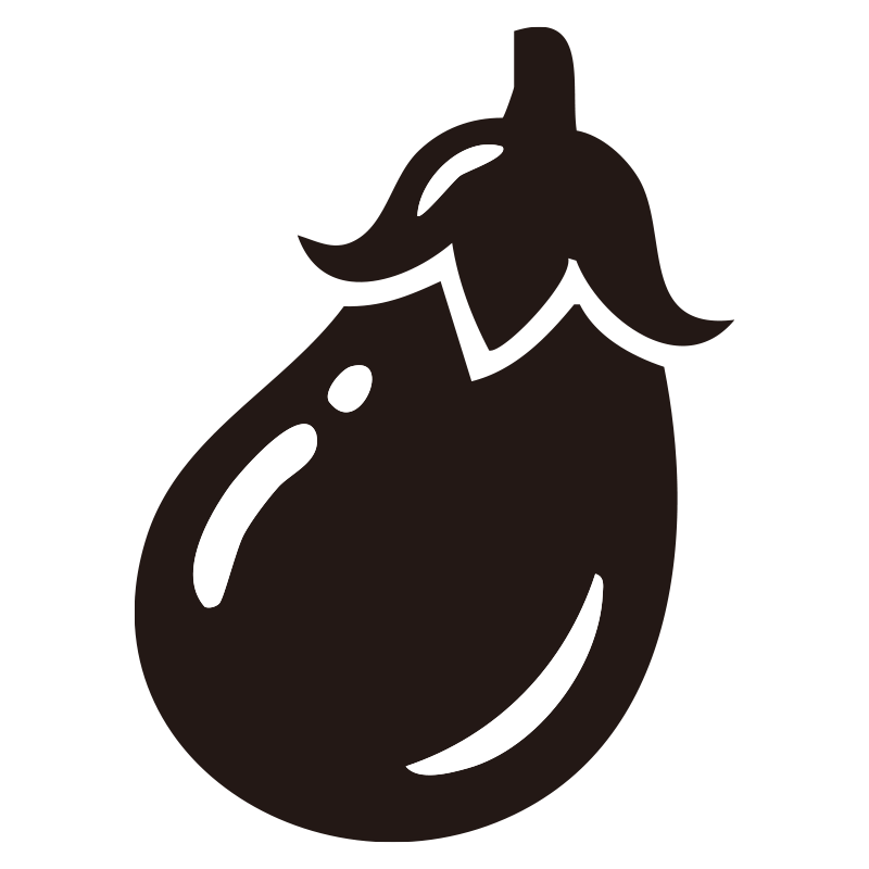 なすを描いたシンプルなモノクロ