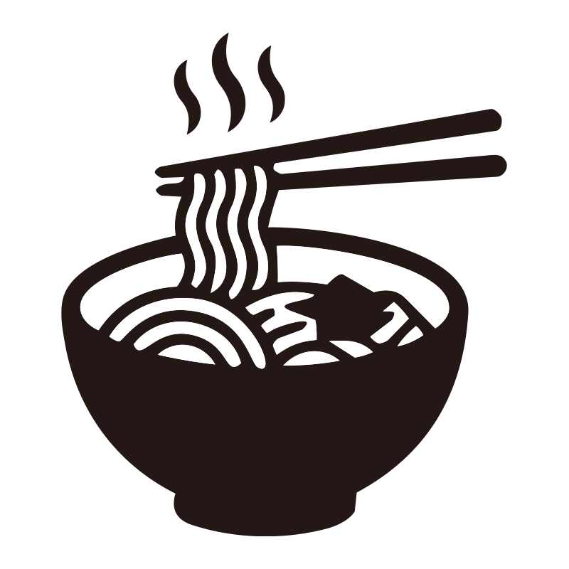 そばを描いたシンプルなモノクロ