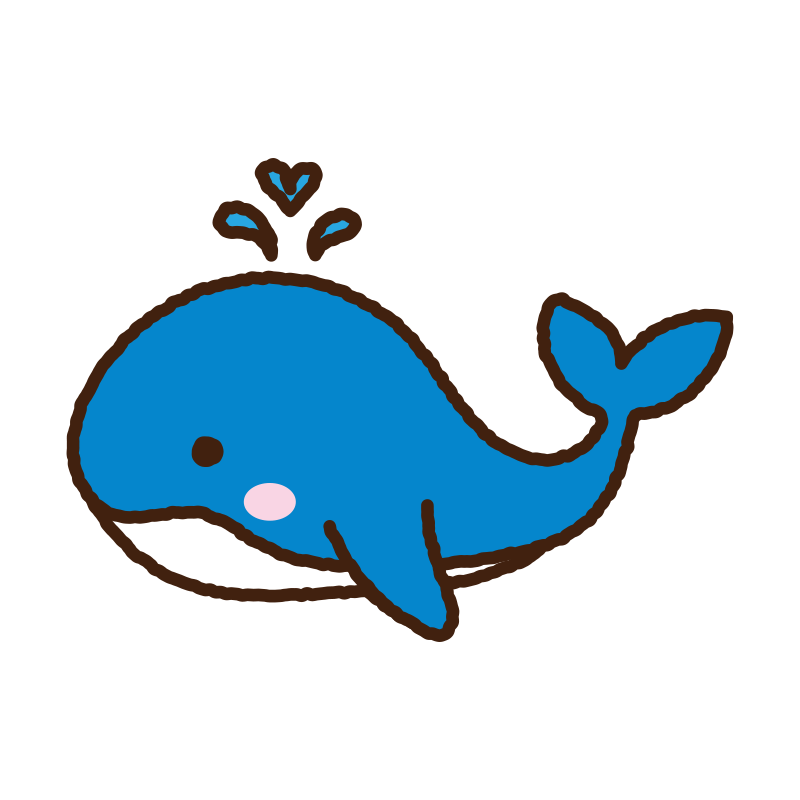 くじらを優しいパステル調で表現