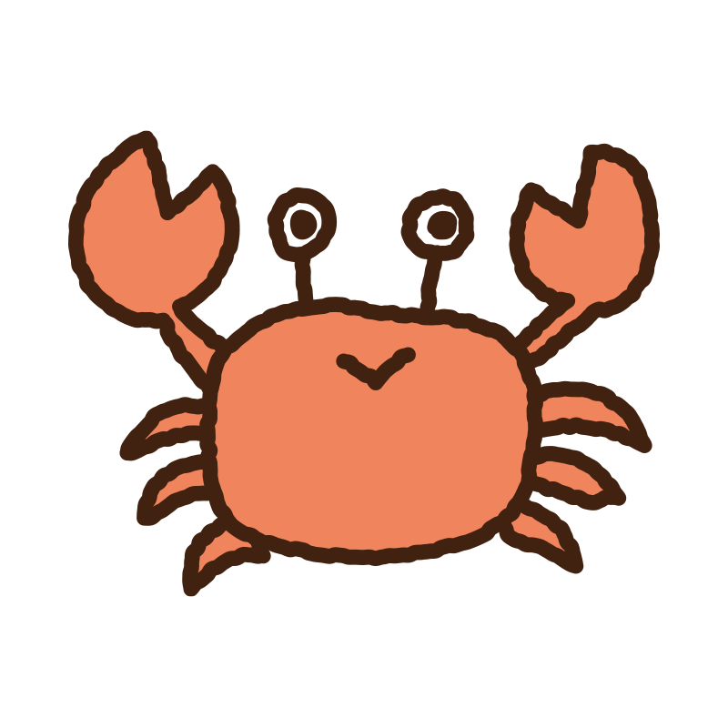 かにを優しいパステル調で表現し