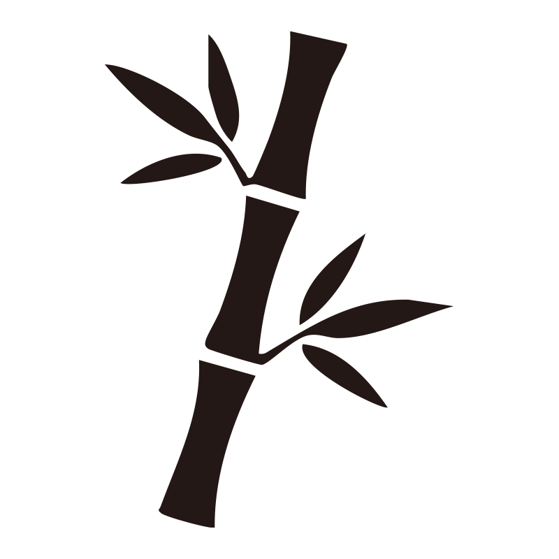 真っ直ぐに伸びる竹の節と葉を、