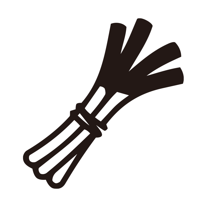 ねぎを描いたシンプルなモノクロ