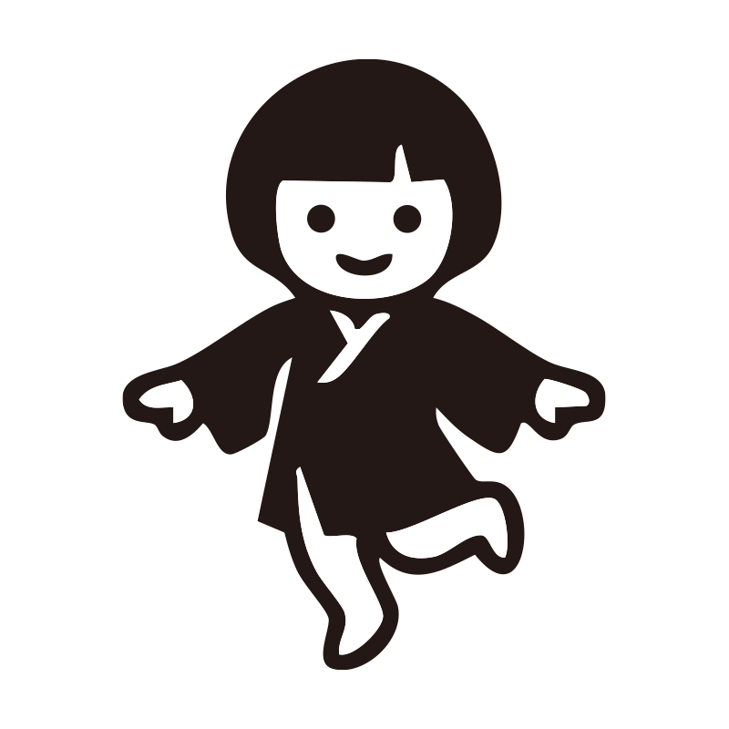 座敷わらしを描いたシンプルなモ