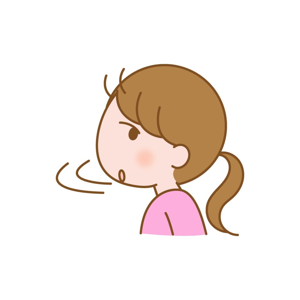 人物の表情イラストです。 振り