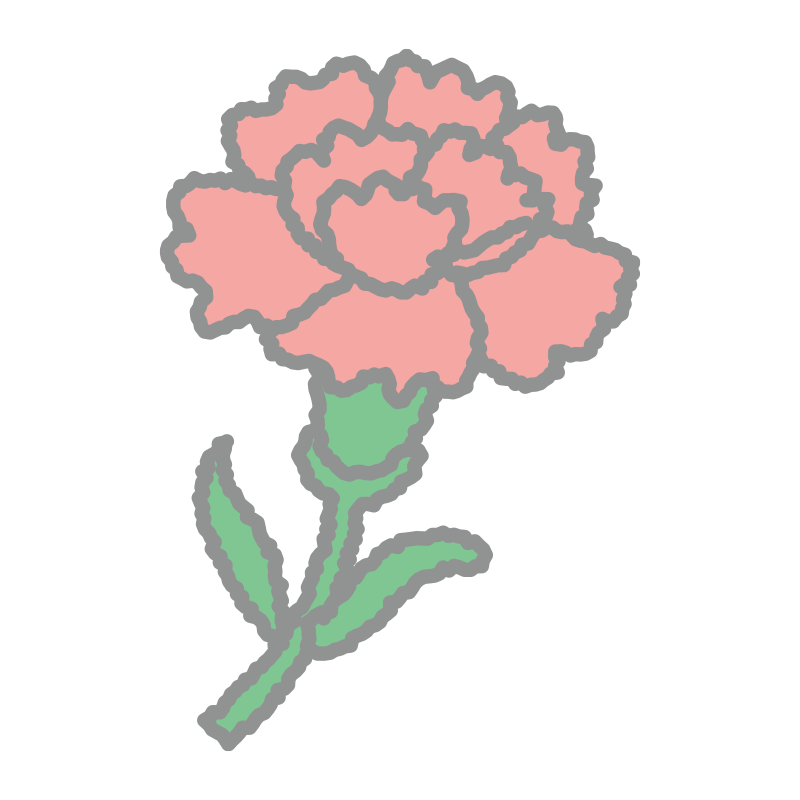カーネーションを描いた、手書き