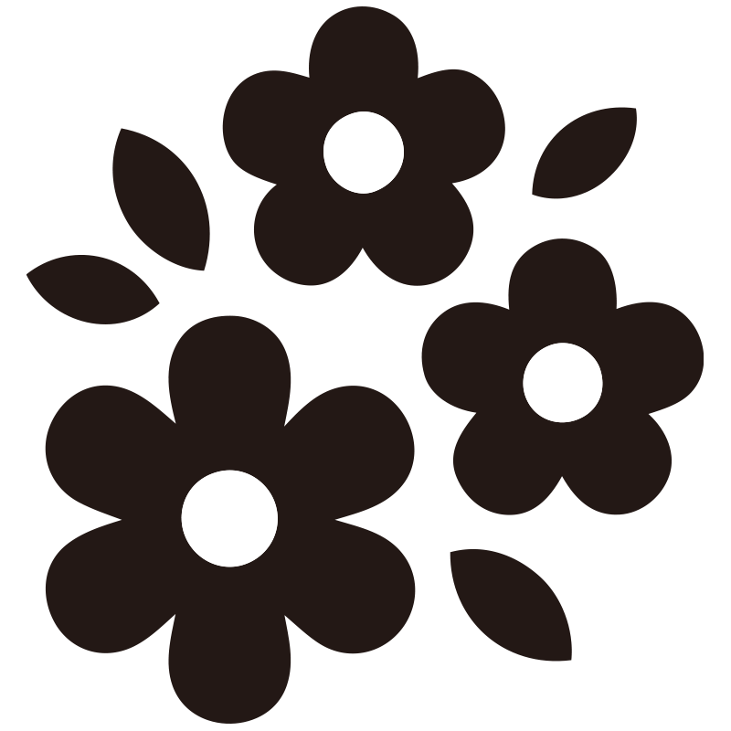 おはなをシンプルに描いた、透過