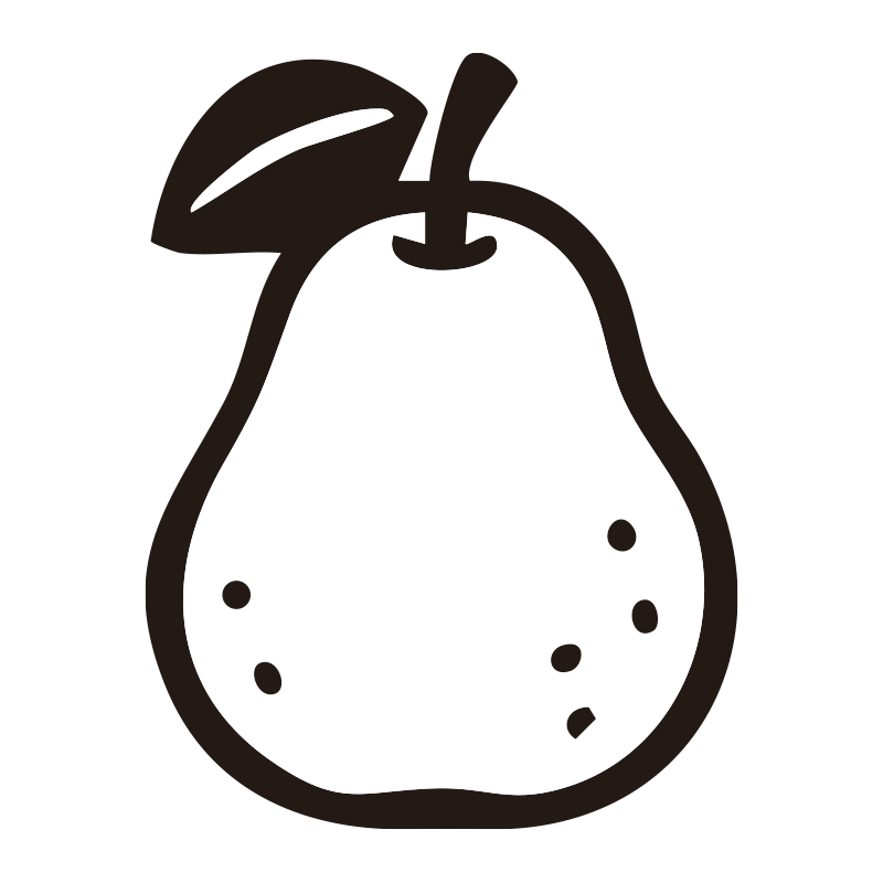 ラ・フランスを描いた、手書き風