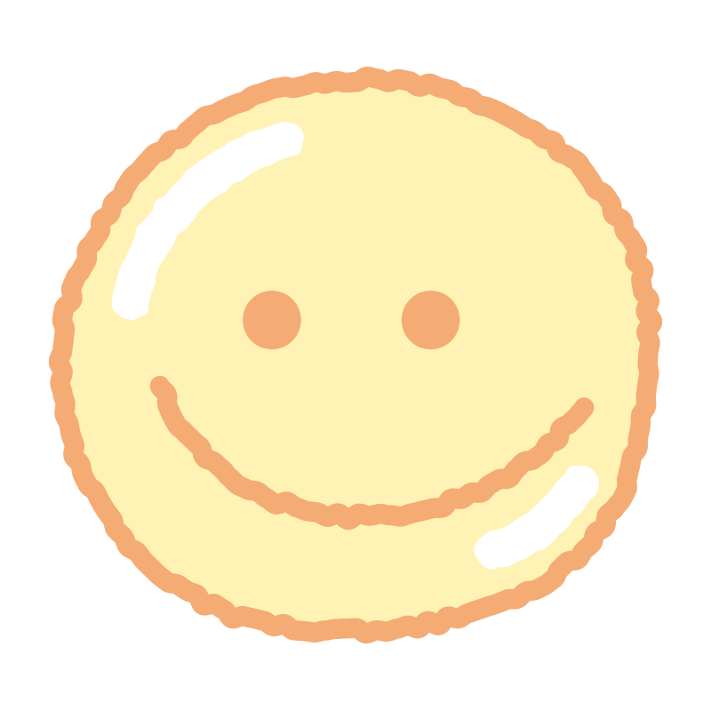 にこにこの絵文字を描いた、手書