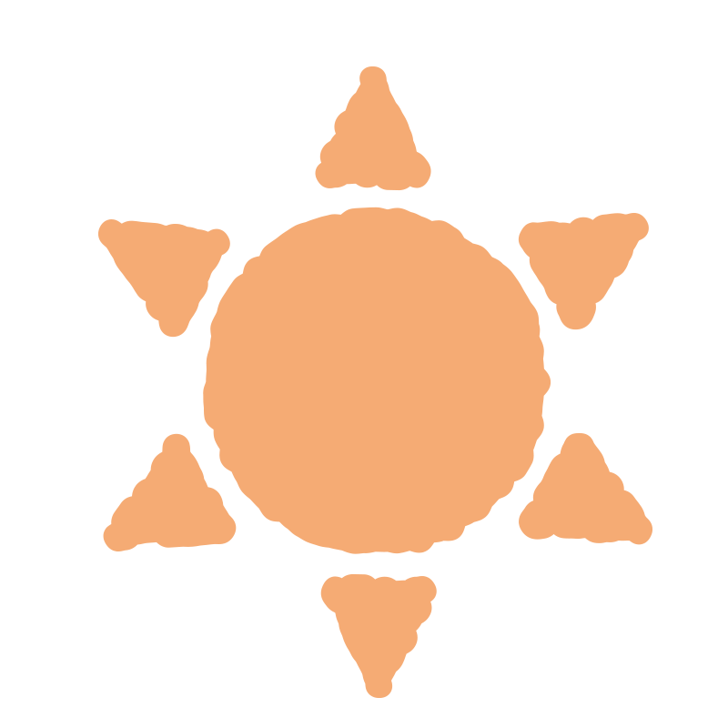 たいようを描いた、手書き風の温