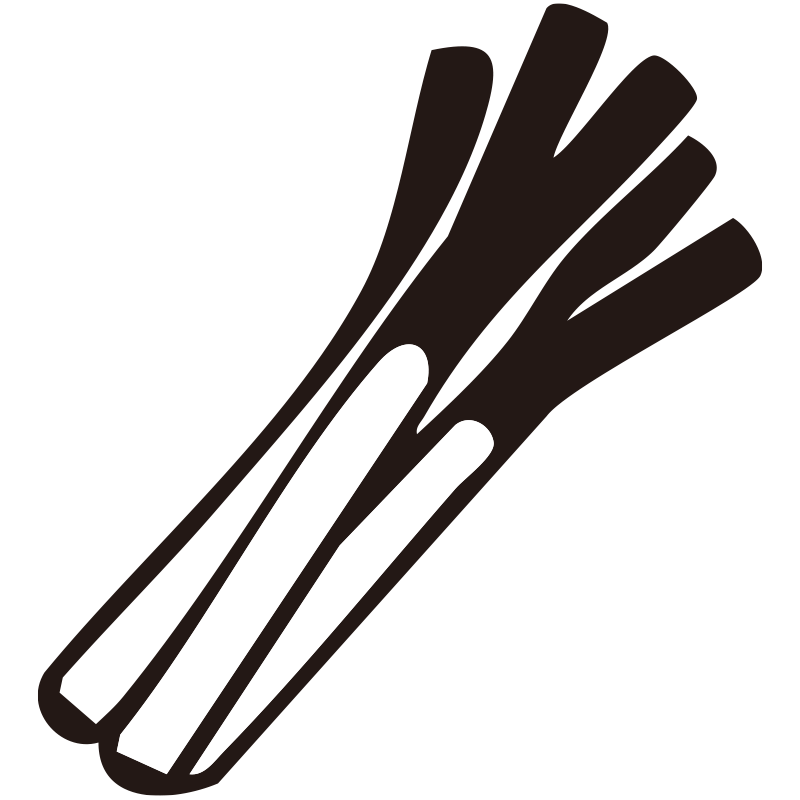 ねぎを描いたシンプルなモノクロ