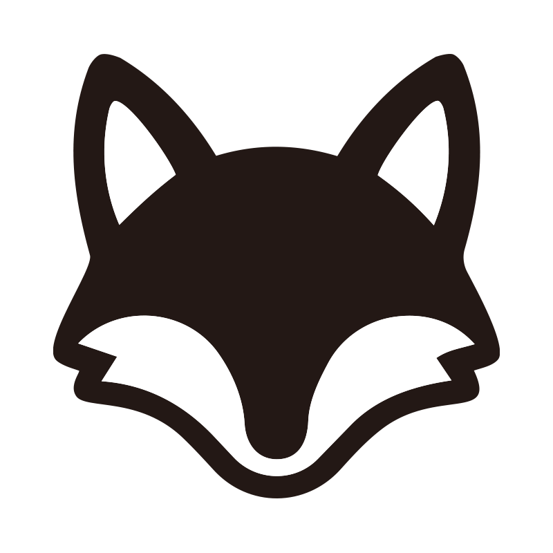 きつねをシンプルに描いた、透過