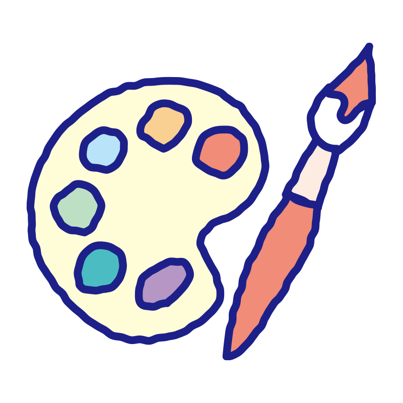 絵の具を描いた、手書き風の温か