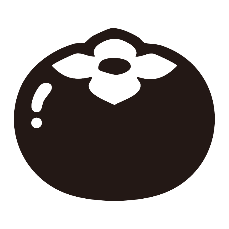 柿を描いたシンプルなモノクロシ