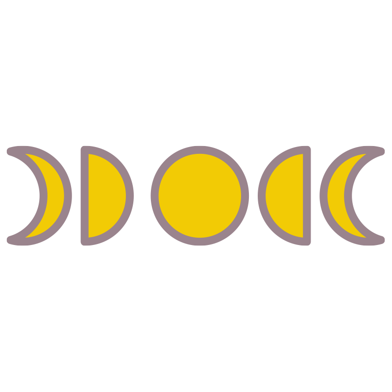 月の満ち欠けを描いた､手書き風