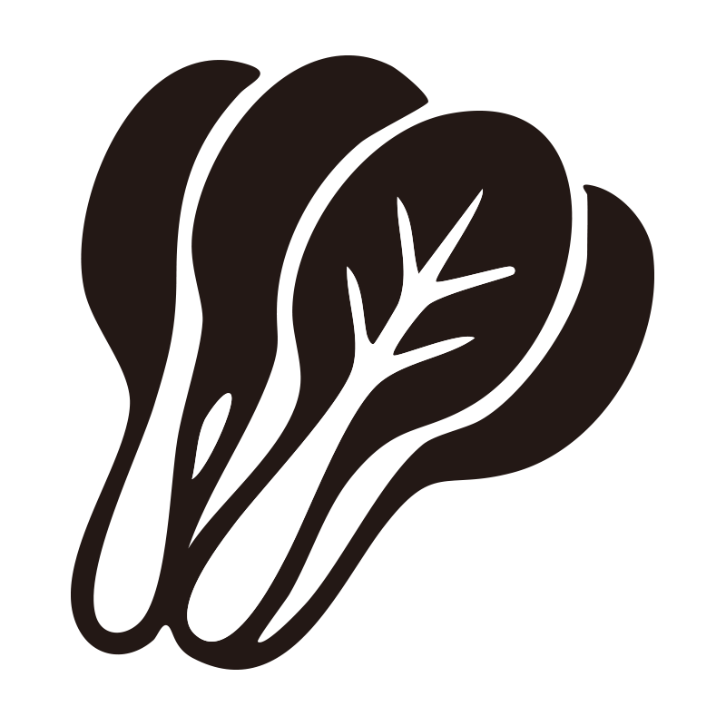 小松菜を描いたシンプルなモノク