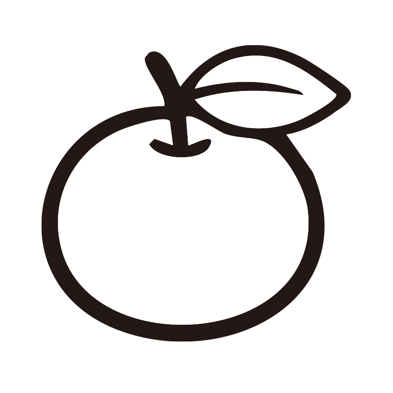 みかんを描いたシンプルなモノク