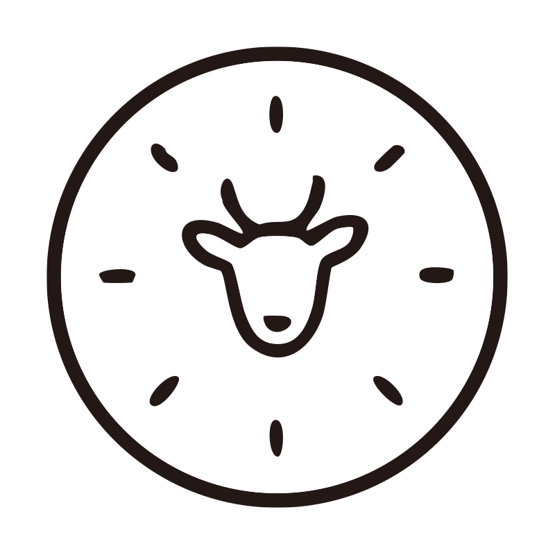 鹿せんべいを描いたシンプルなモ