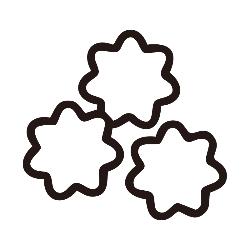 こんぺいとうを描いたシンプルな