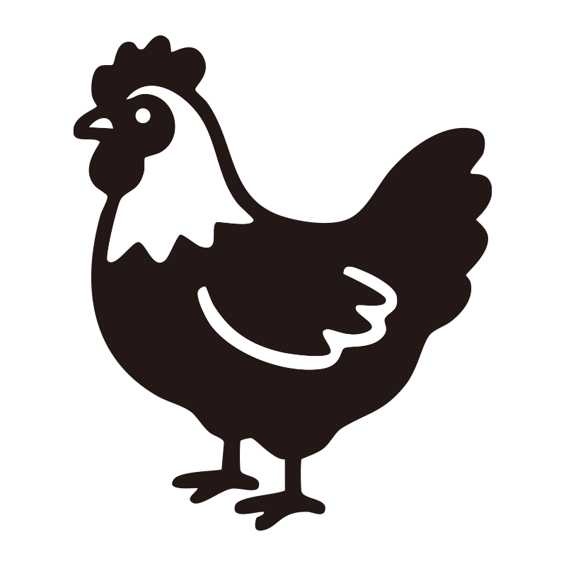 にわとりを描いたシンプルなモノ