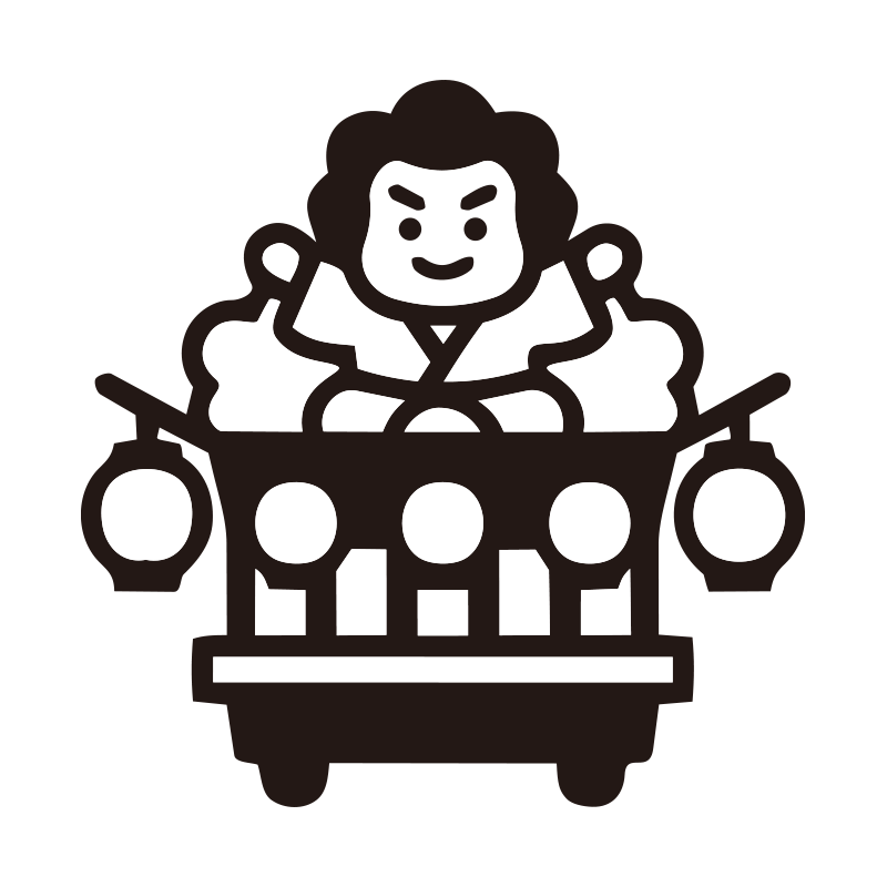 おまつりを描いたシンプルなモノ