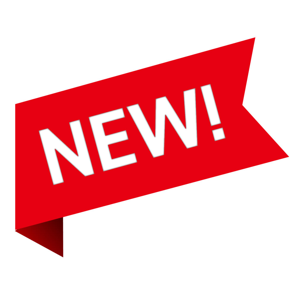 赤色のリボン型NEWアイコン（