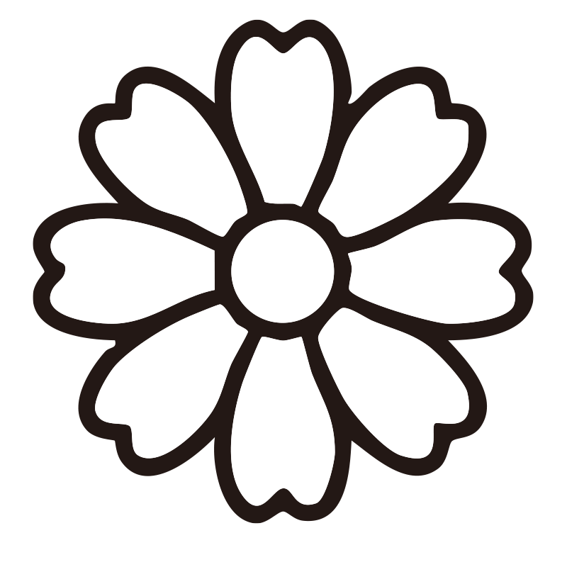 コスモスを描いたシンプルなモノ