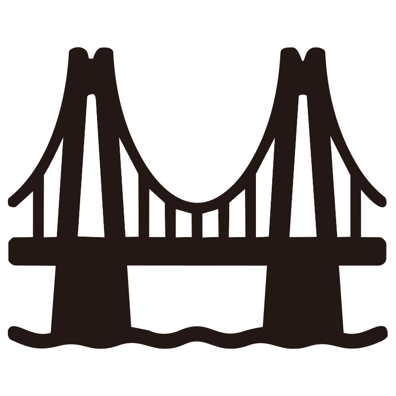 吊り橋を描いたシンプルなモノク