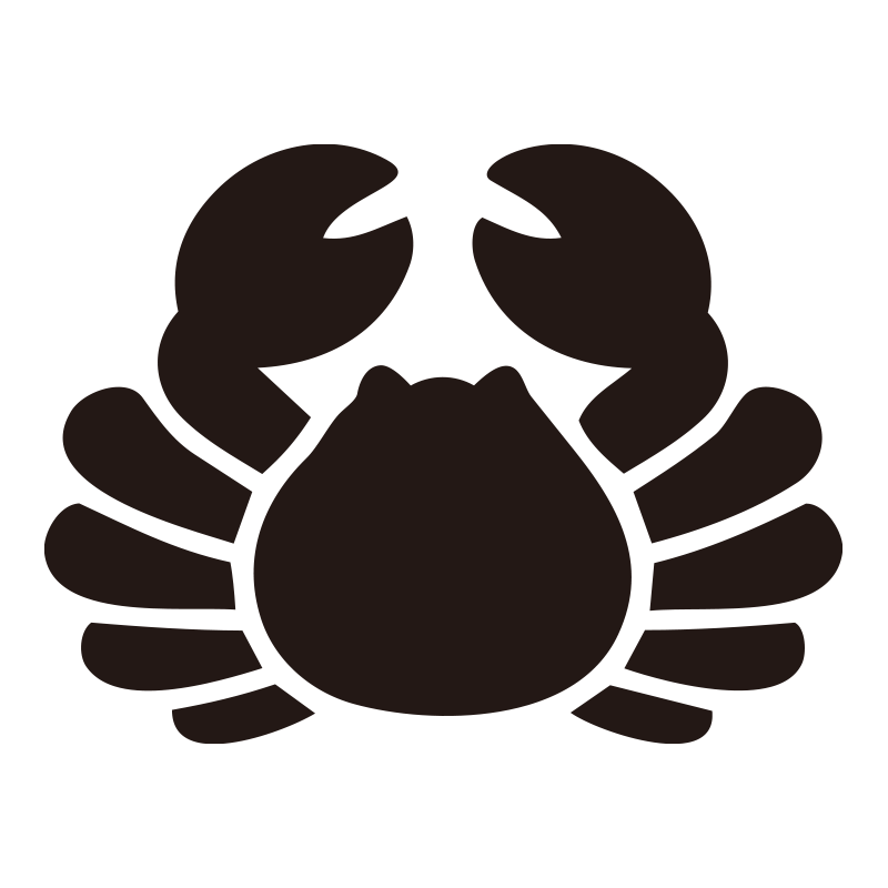 蟹を描いたシンプルなモノクロシ