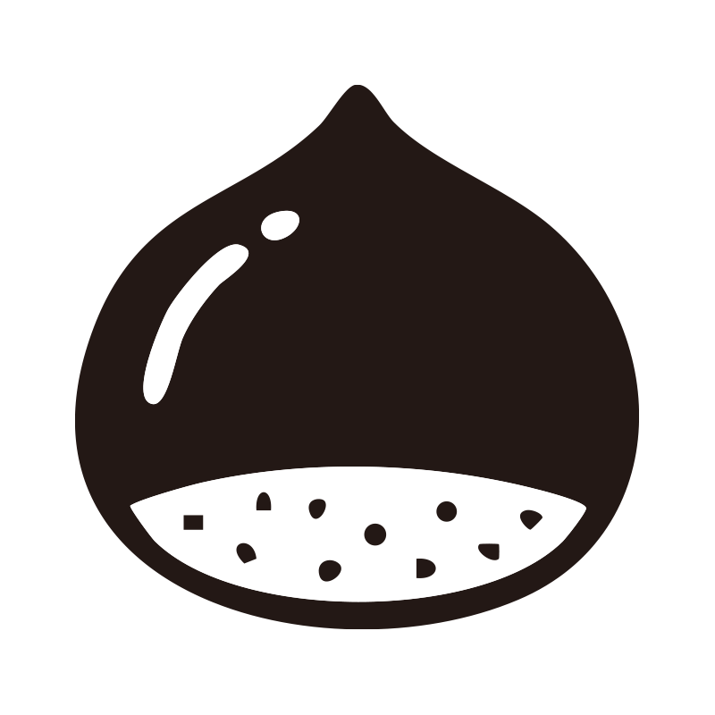 栗を描いたシンプルなモノクロシ
