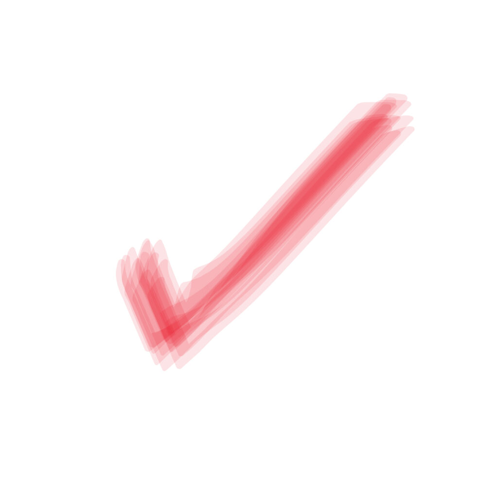 赤色のシンプルなチェックマーク