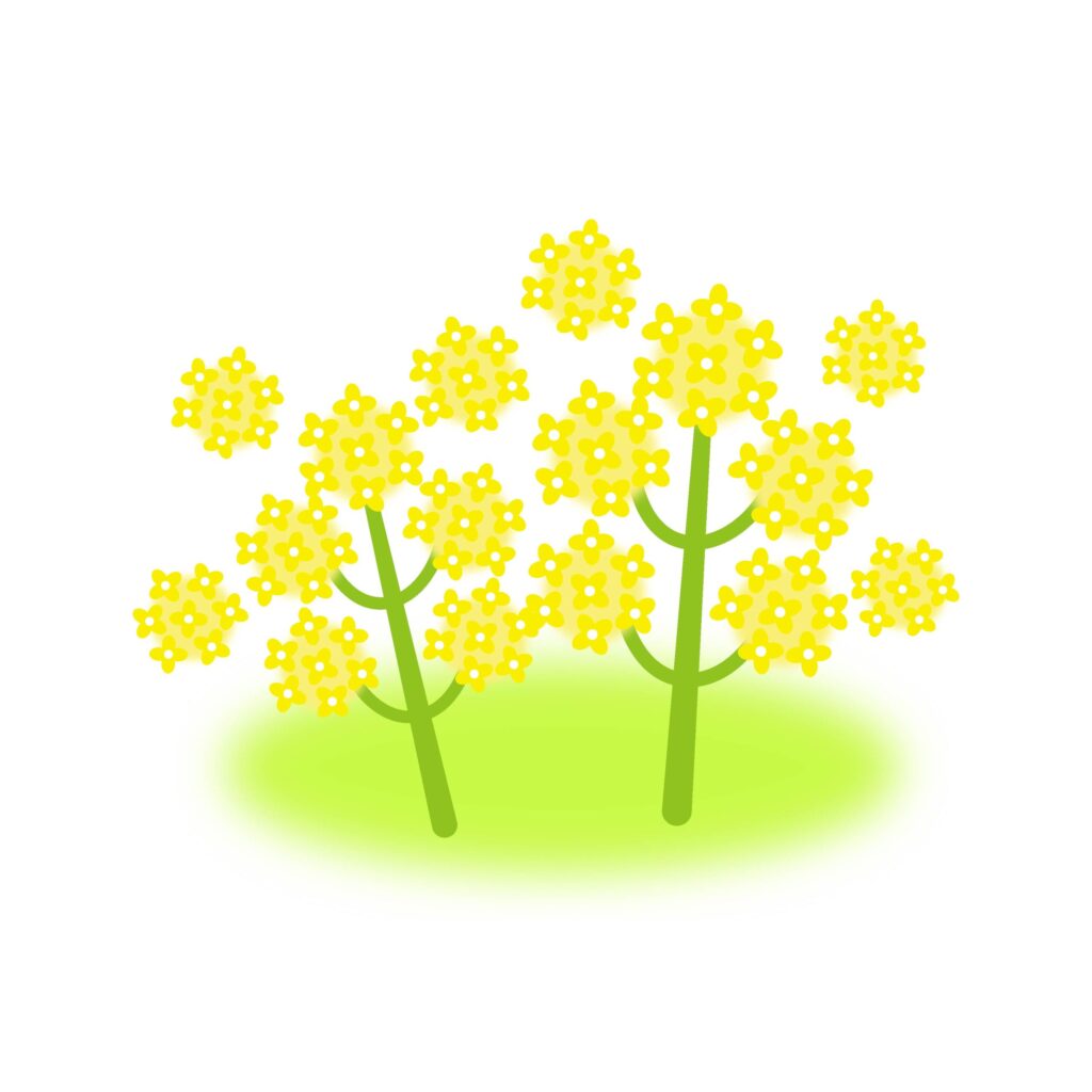 春の季節の植物のイラストです。