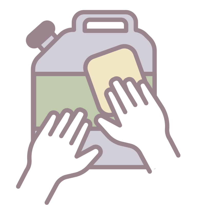 詰め替えボトルを描いた､手書き