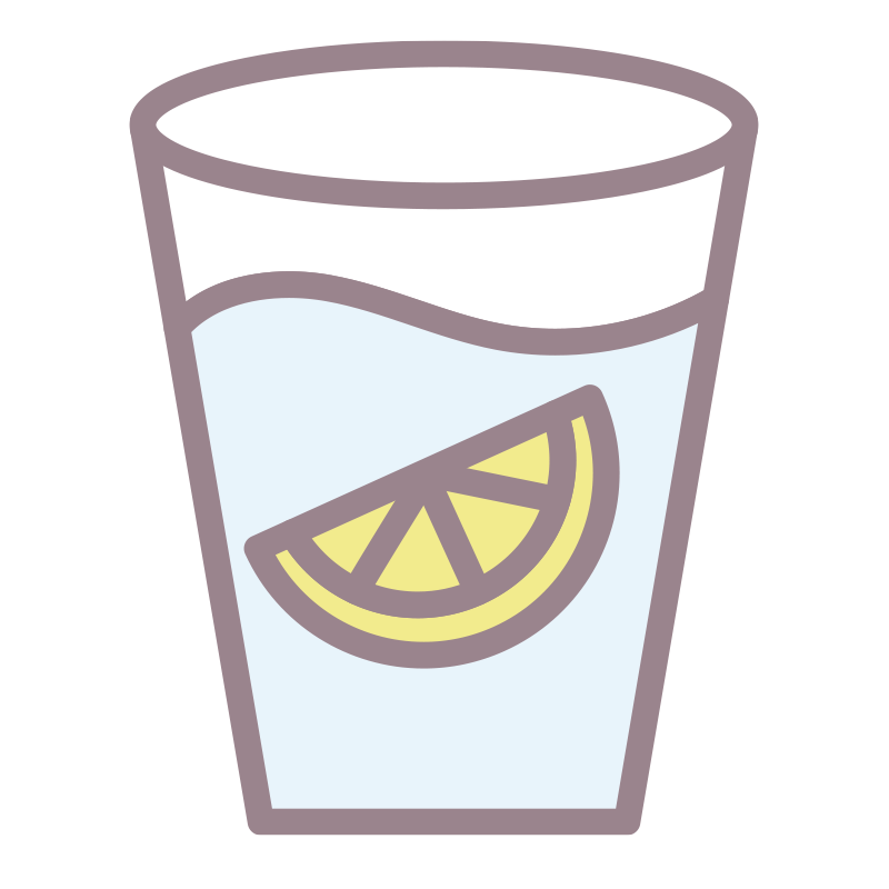 レモン水を描いた､手書き風の温