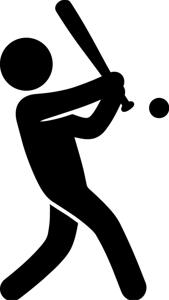 「野球」棒人間のかわいいアイコ