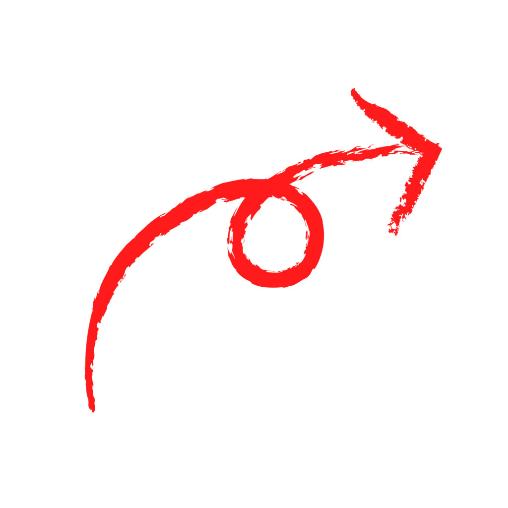 赤色の筆で書いたような手書き風