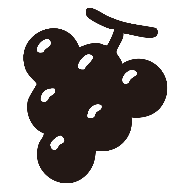 ぶどうを描いたシンプルなモノク