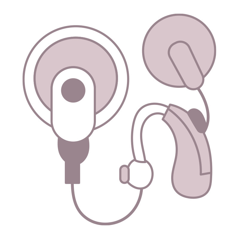 人工内耳を描いた､手書き風の温