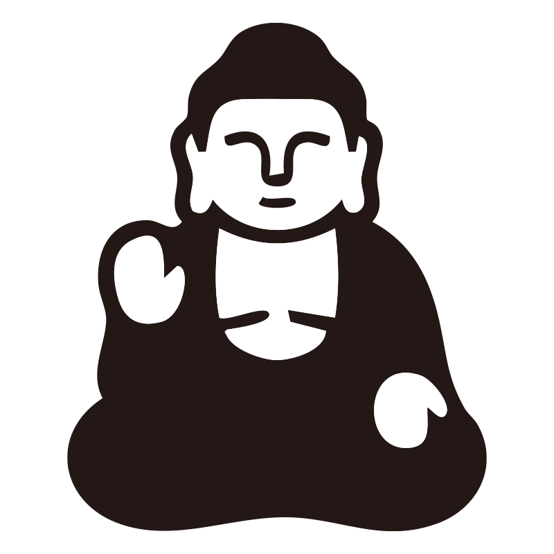 大仏を描いたシンプルなモノクロ