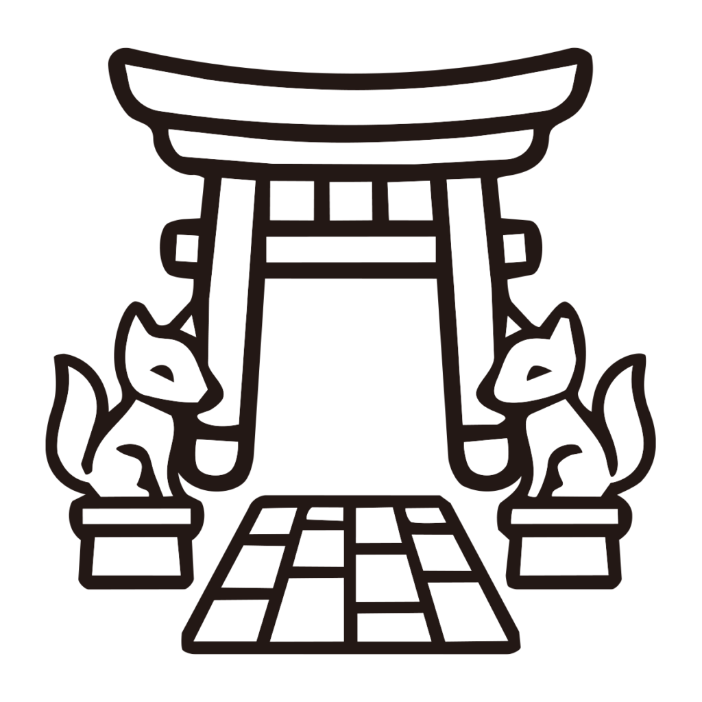 狐の鳥居を描いたシンプルなモノ