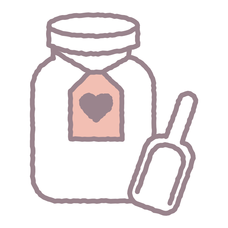 保存瓶を描いた､手書き風の温か