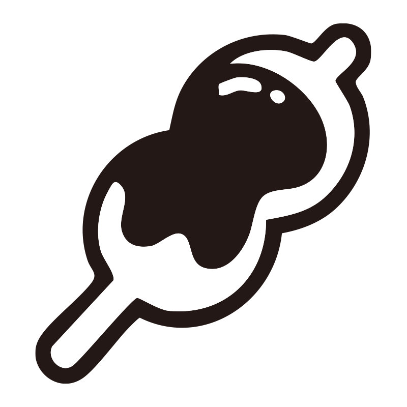 五平餅を描いたシンプルなモノク