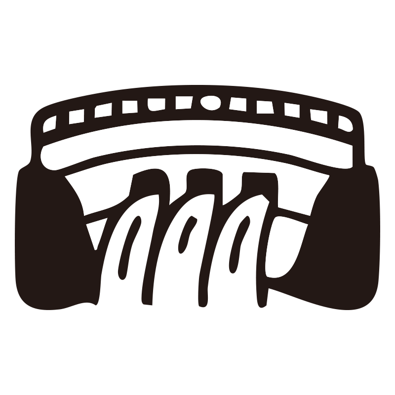 ダムを描いたシンプルなモノクロ