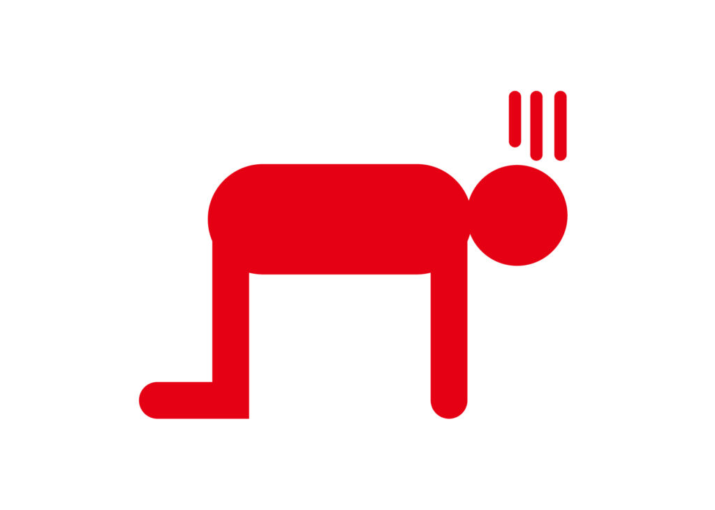 「がーん」棒人間のかわいいアイ