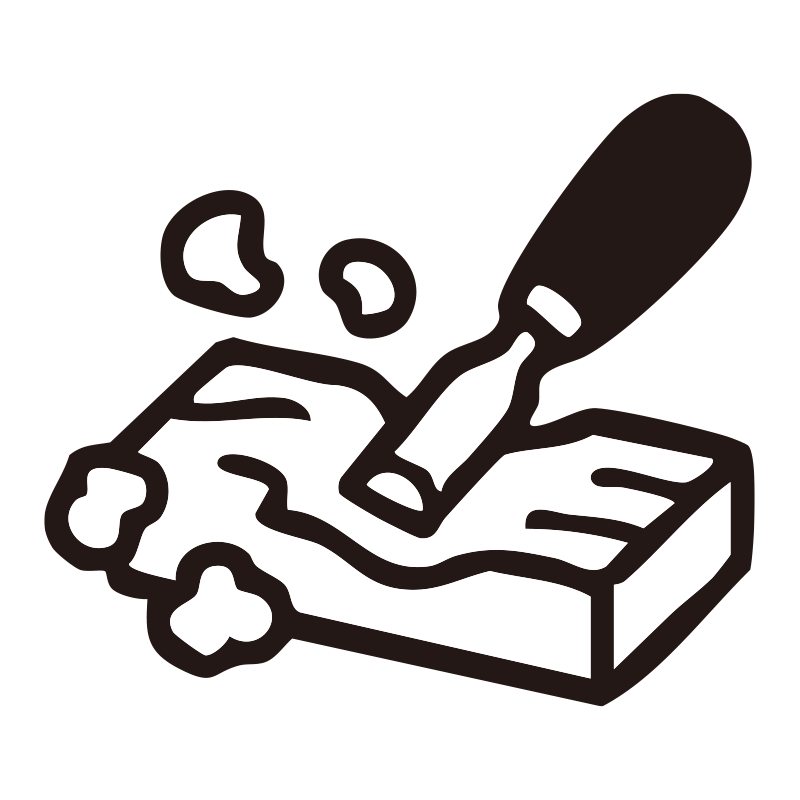 彫刻を描いたシンプルなモノクロ