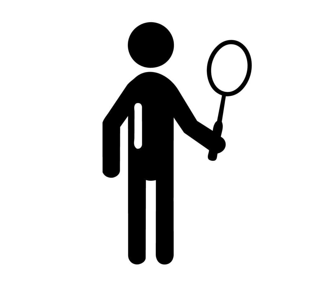 「バトミントン」棒人間のかわい